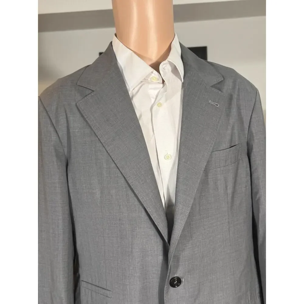 Brunello Cucinelli Gray Wool Silk Blazer Sportcoat 50R 40R EUC Unstructured